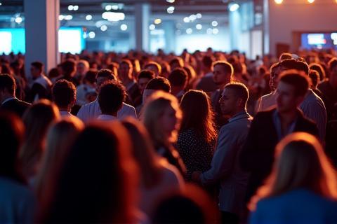 Attendees at a corporate event