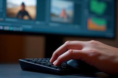 Person editing a photo on a computer
